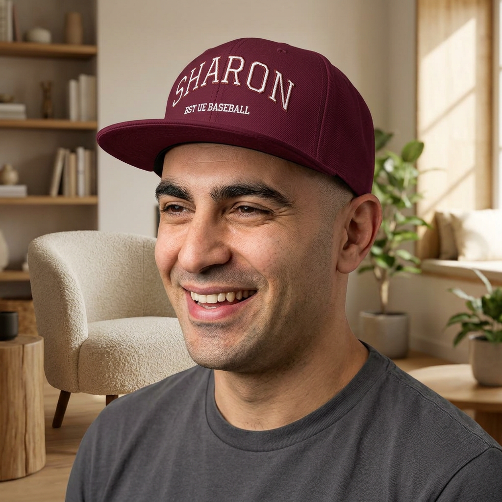 Embroidered Snapback Hat — Custom 'SHARON Baseball' Streetwear Cap